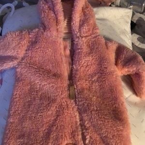 Pinky fuzzy snow suit
